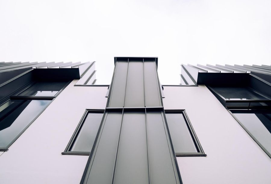 Main Street Blackburn Apartments black and white facade 4